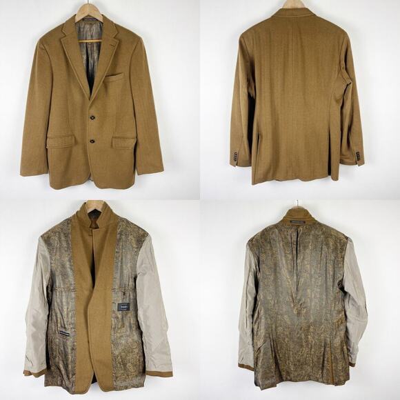 S. Cohen Camel Brown Silk Cashmere Wool Santo Blazer Suit Jacket Men's 40R - Picture 1 of 16